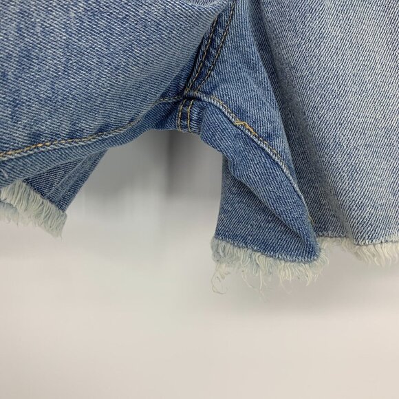 Wild Fable Shorts Blue Highest Rise A Line Pleated Bermuda Denim - Picture 8 of 12
